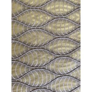 3.5 yds Citron Gold Taupe 3D Scalloped Brocade Fabric 52” wide orig. 89 yd